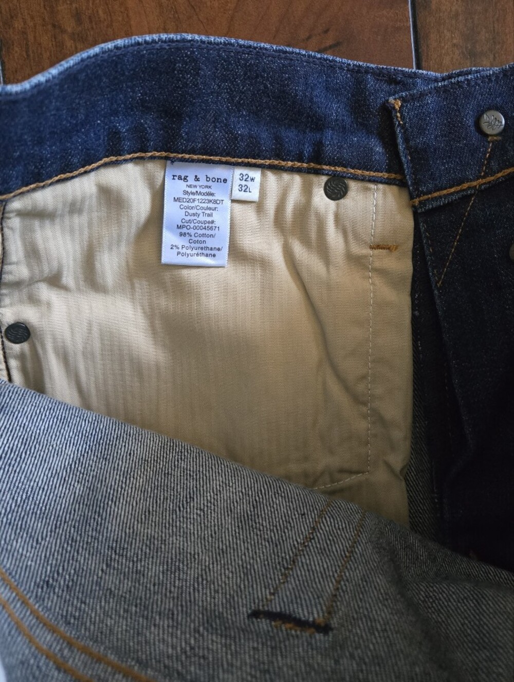 Rag & Bone Fit 2 Slim Fit Dark Wash Straight Jeans In Dusty Trail Size 32x32 - Picture 13 of 14